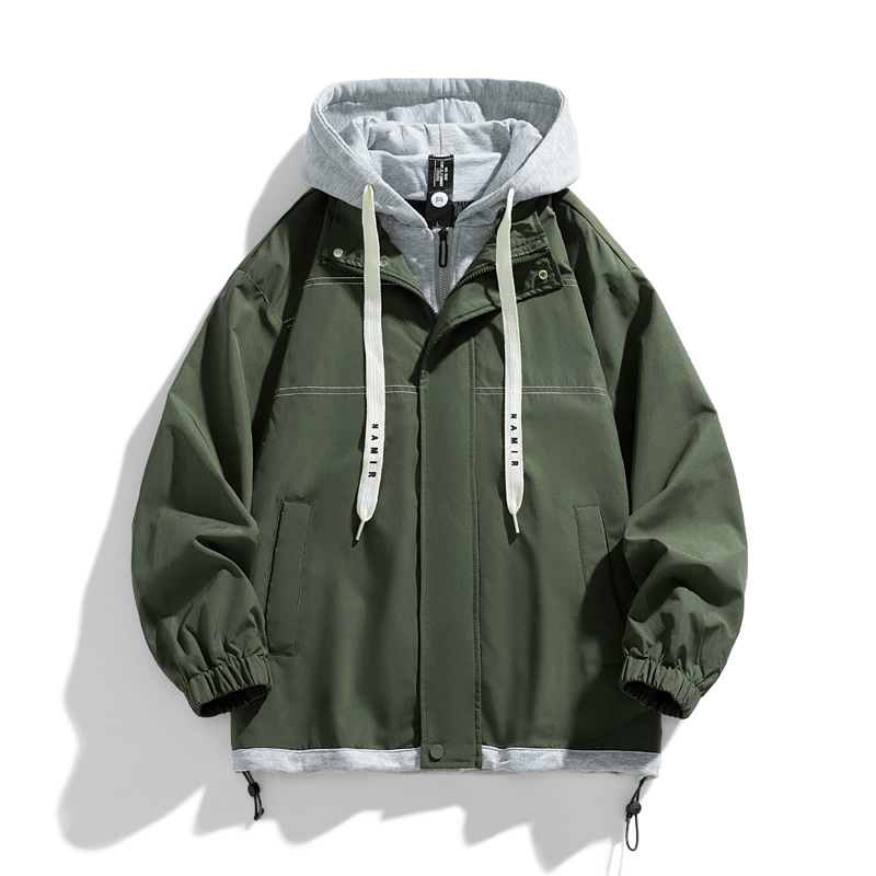 Veste à capuche fine pour hommes, nouvelle collection automne et hiver, couleur populaire assortie, uniforme de Baseball haut de gamme, décontracté à capuche