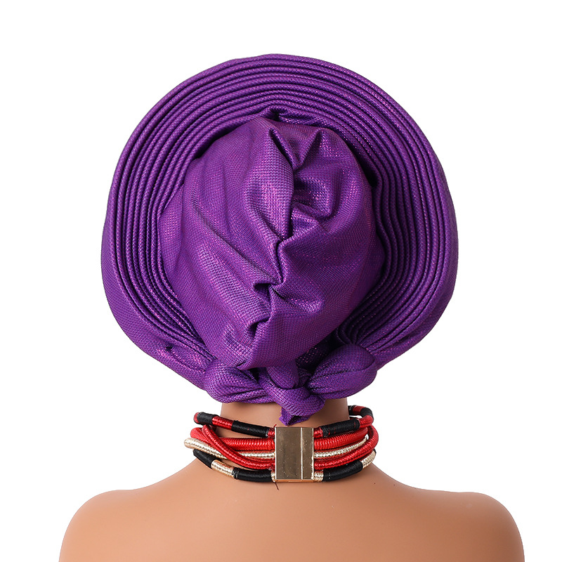 Cravate de Sauna Africaine NigWin Aso Oke pour Femme, Hijab, Tête Ronde Turban, Chemo Caps Gele Femme, Écharpe de Haute Qualité pour ixde Mariage