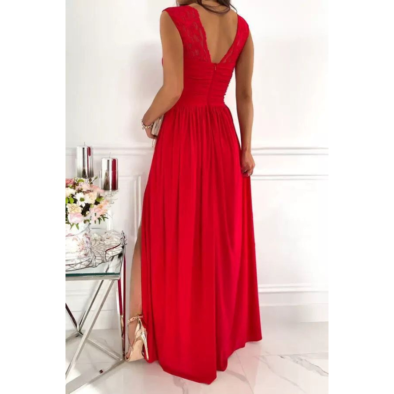 Robe longue d'été sexy sans manches pour femme, dos nu, élégante, en dentelle, moulante, pour demoiselle d'honneur, soirée, maxi robes, Vestidos