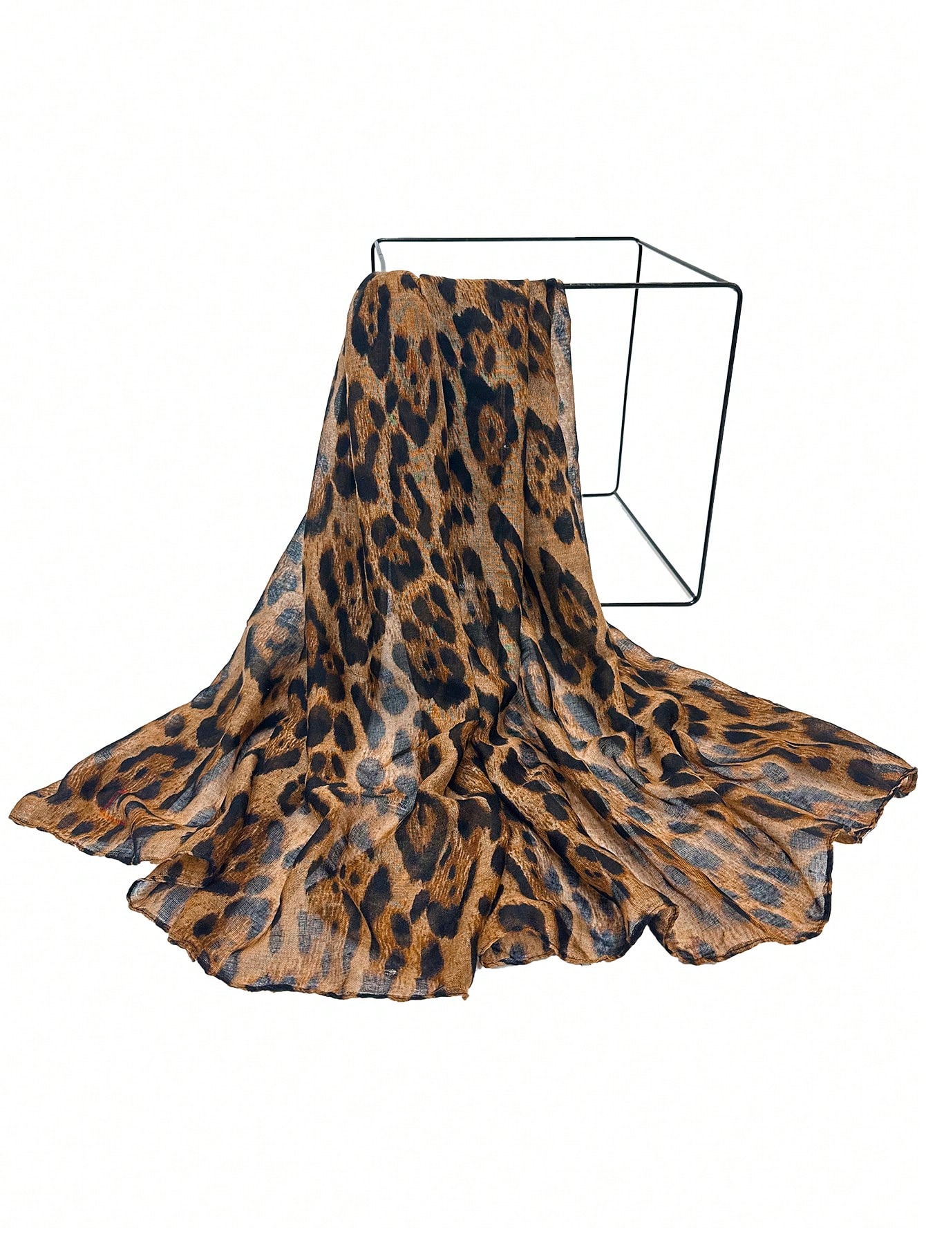 Écharpe style Boho imprimé léopard pour femmes, châle doux et léger, enveloppe Hijab musulmane appropriée pour les déplacements quotidiens et l'extérieur, 1 pièce, 2024