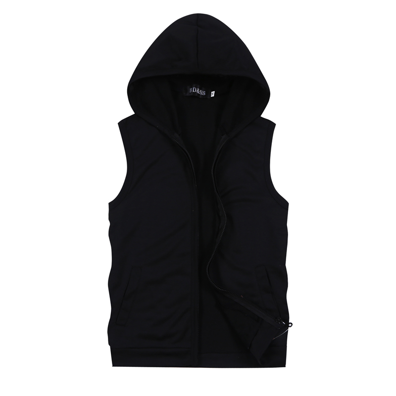 Veste sans manches à capuche pour homme, été 2026, tailles asiatiques M-5XL, noir, bleu, blanc, gris, avec fermeture éclair, veste décontractée pour homme, coupe ajustée