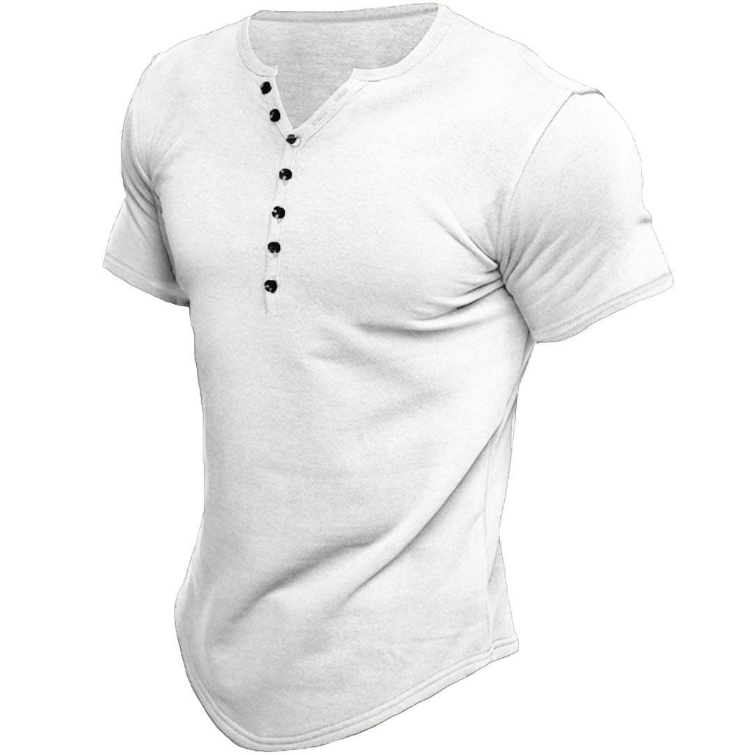 T-shirt pour homme, décontracté, de haute qualité, manches courtes, col Henry, t-shirts pour homme, mode, t-shirt basique pour homme