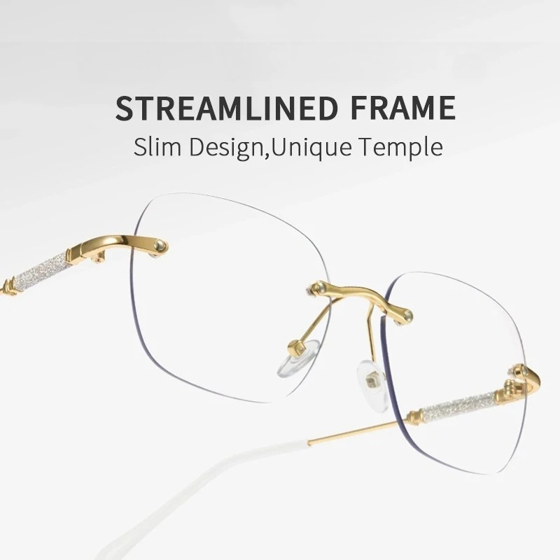 Lunettes de lecture photochromiques sans cadre à la mode pour femmes, lunettes ultra légères et anti-lumière bleue haute définition pour jeunes