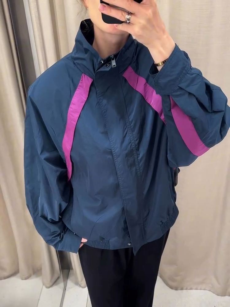 Veste femme manteau col rabattu bouton Bomber manches longues cintré taille plissée veste courte dames rue manteau décontracté femmes