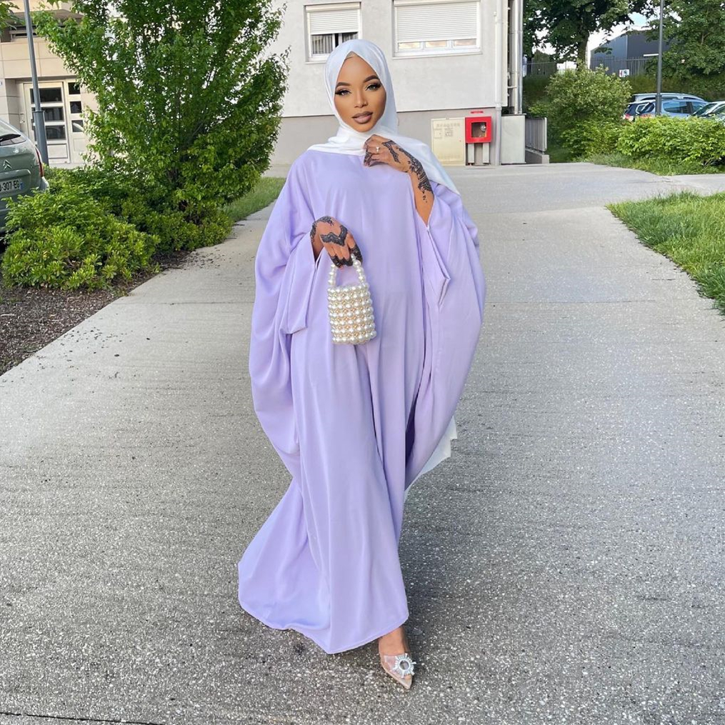 Robe Abaya Musulmane Chauve-Souris pour Femme, Kimono, Hijab, pour Prière de l'Aïd, Cérémonie Traditionnelle, Dubaï