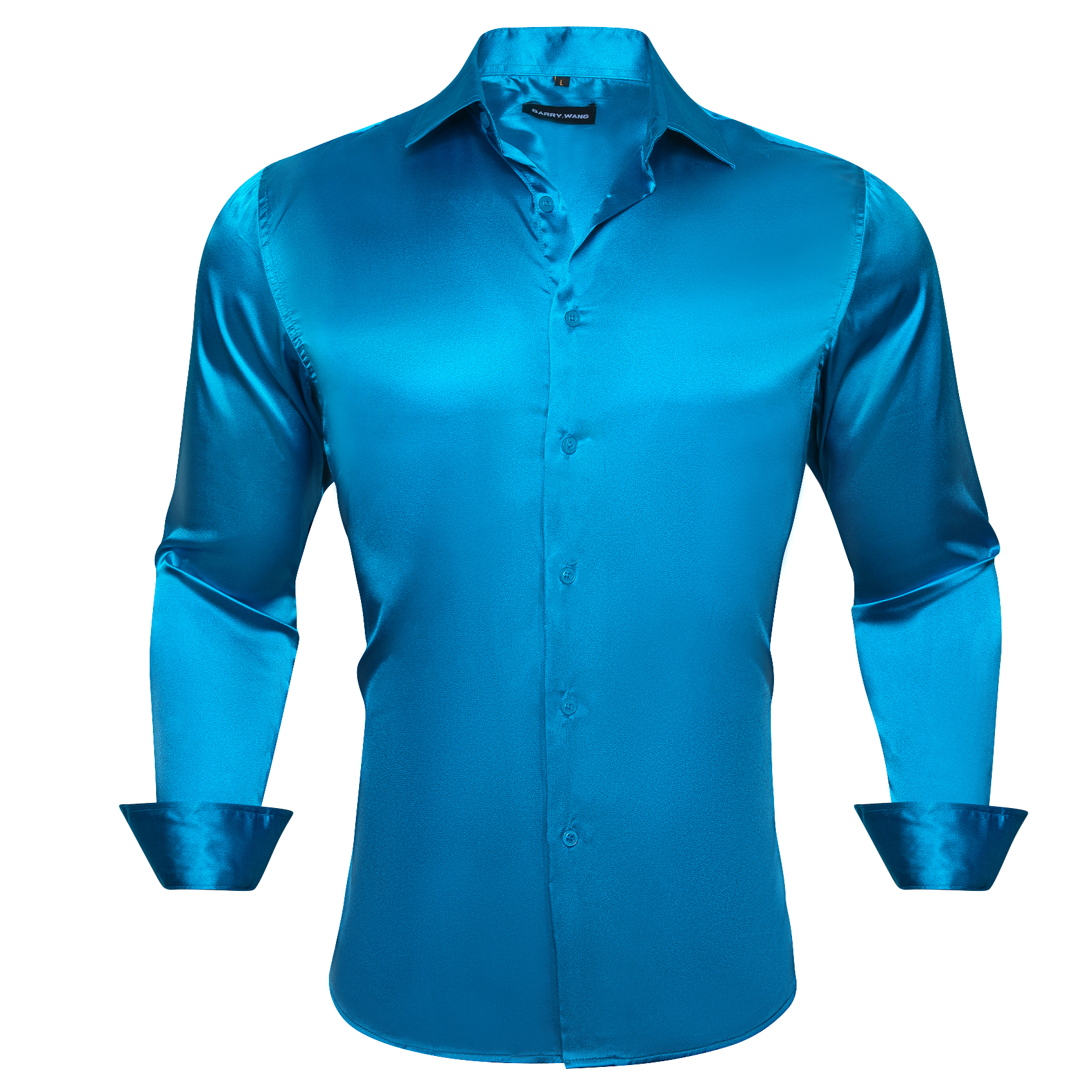 Chemises en soie à manches longues pour homme, vêtement de luxe, couleur unie, vert, bleu, rouge, sarcelle, argent, or, rose, noir, Orange, printemps, automne