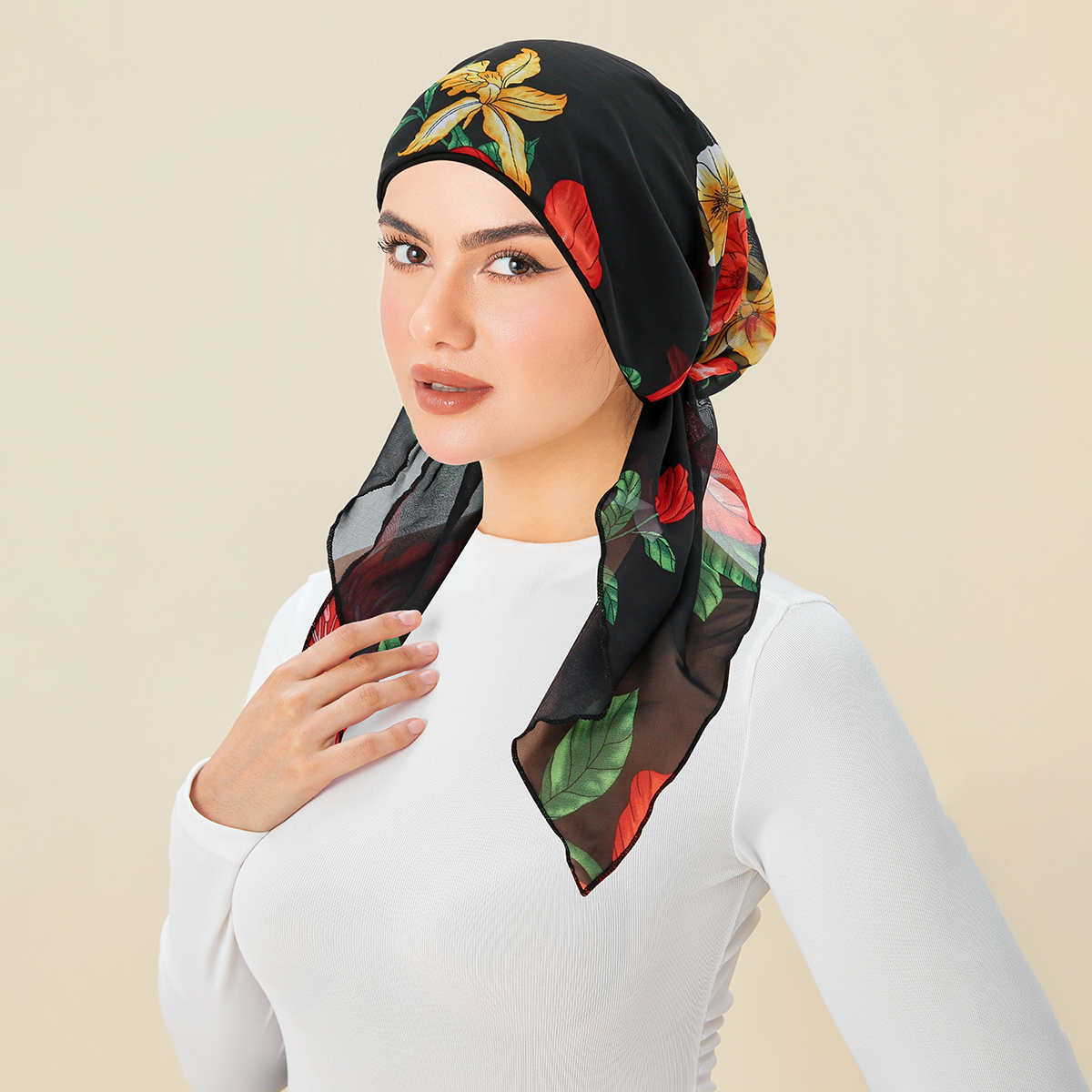 Turban Hijab imprimé à la mode musulmane, couvre-chef à longue queue, doux et extensible, casquette de chimio respirante pour femmes et filles, nouvelle collection