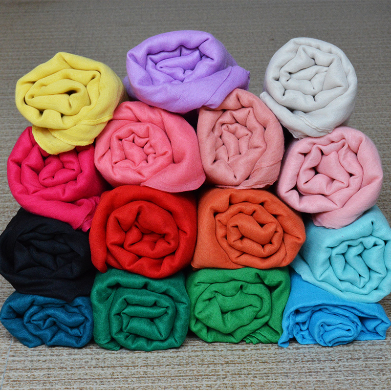 Foulard Tippet Hijabs pour Femme, Longue Écharpe Chaude, Couleur Bonbon, Coton Doux, Châle Rond