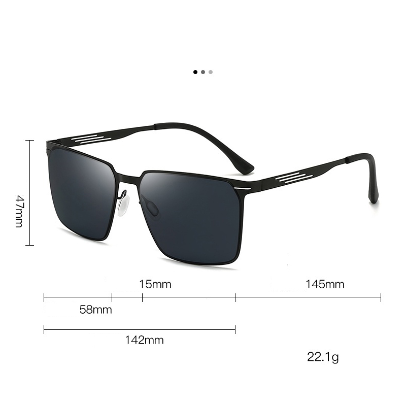 Lunettes de soleil en métal pour hommes à monture carrée 2025 Lunettes de soleil Hd résistantes aux UV pour la conduite à la mode 5133