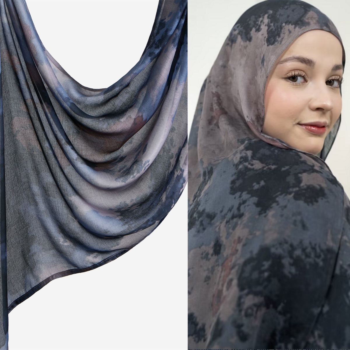 Hijab en coton modal imprimé aquarelle Ramadan pour femmes musulmanes, foulard de mode, châle, turban islamique, bandana, bandeau