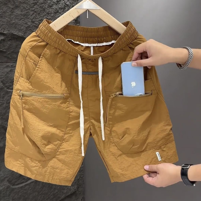 Vêtements de travail de poche pour hommes, Style fin d'été, beau short de rue assorti avec tout, ample, séchage rapide, mouvement décontracté, couleur unie