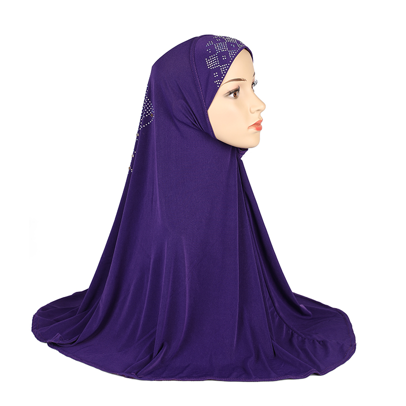 H108 adultes taille moyenne 70*70 cm prier hijab musulman hijabi écharpe islamique foulard chapeau armia tirer sur bandeau