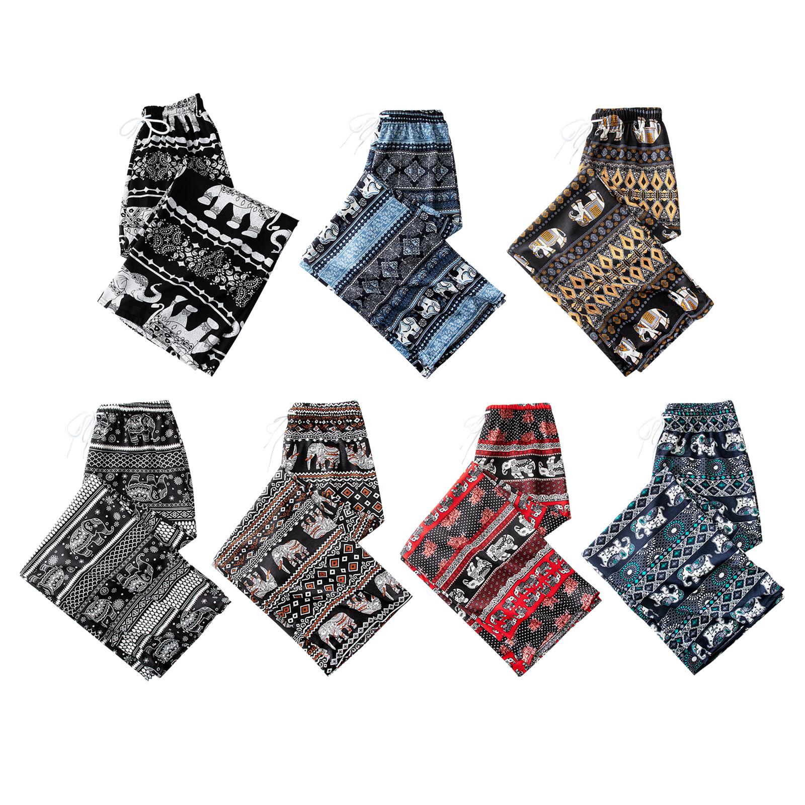 Sarouel pour femmes, tenues taille haute, éléphant thaïlandais, vêtements décontractés, jambes larges, pantalons Hippie pour salon, Yoga, hommes