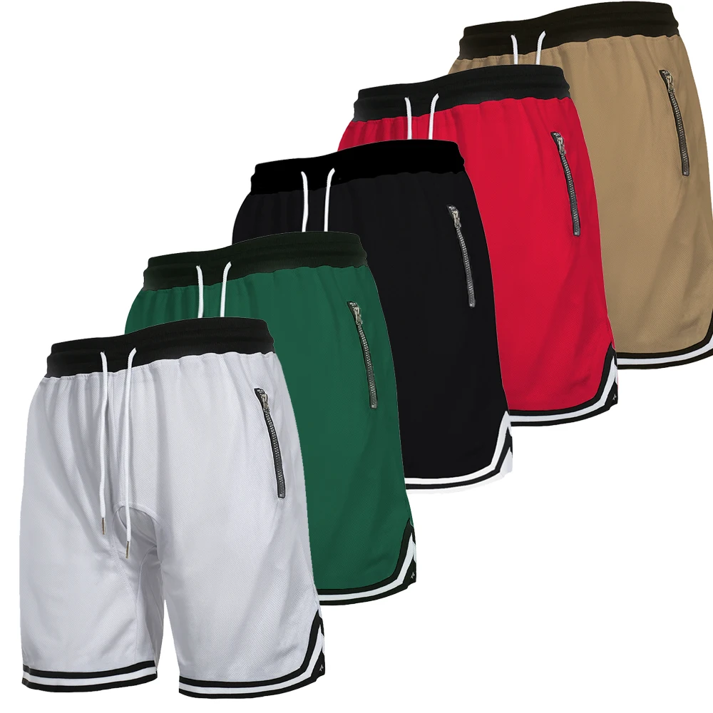 Shorts de basket-ball en maille à séchage rapide pour hommes, pantalons courts d'extérieur respirants, joggeurs de sport décontractés, salle de sport, fitness, été