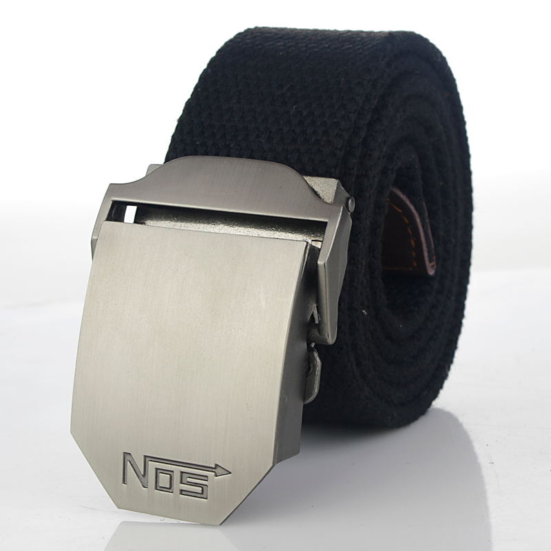 Mode Hommes Toile Ceinture De Luxe Boucle En Métal Jeans Ceintures pour Hommes Ceinture Armée Militaire Tactique Ceintures Mâle Sangle Noir