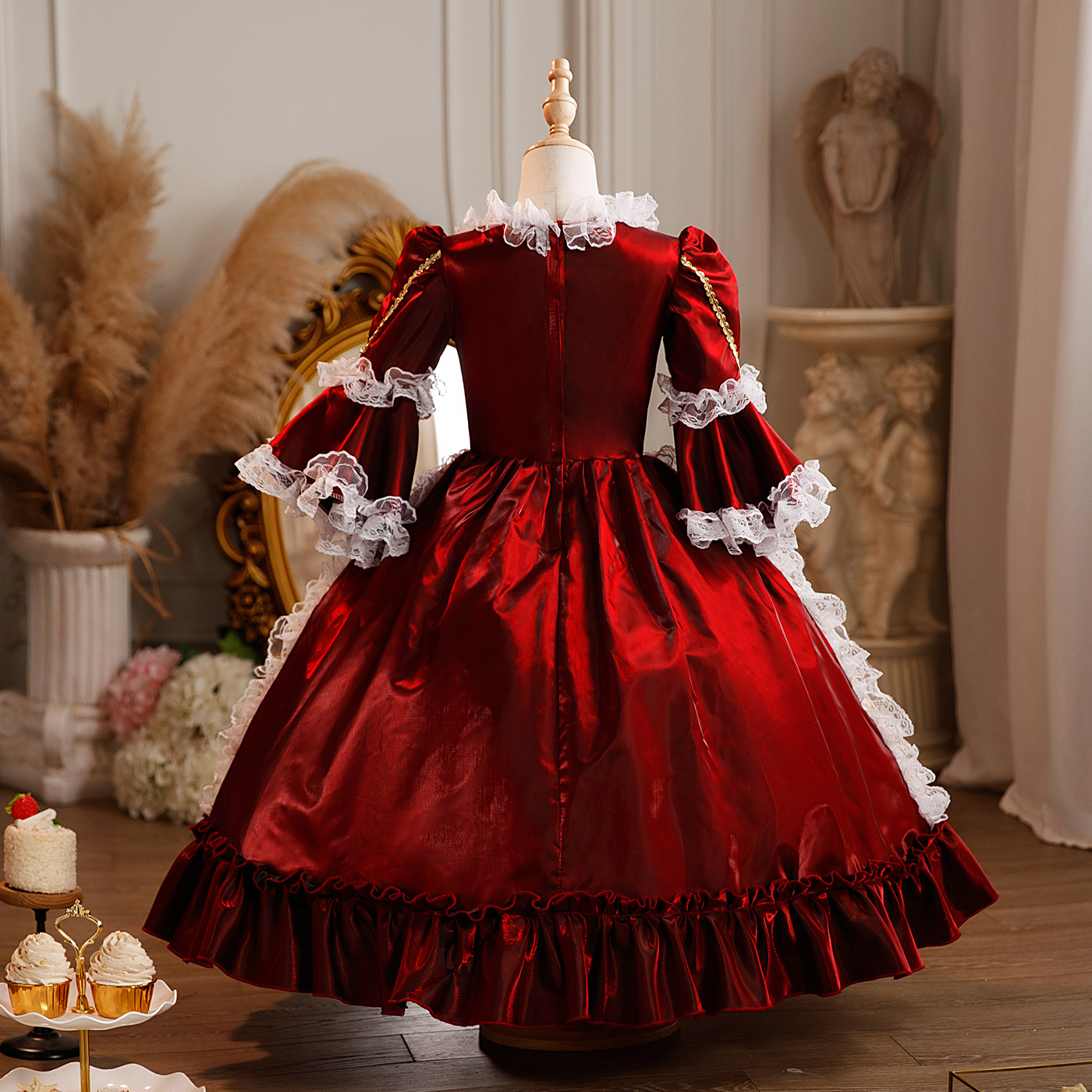 Tenue de carnaval Rococo pour enfants, robes de soirée Lolita victorien Marie Antoinette, Costume de Cosplay de fête de vacances pour enfants