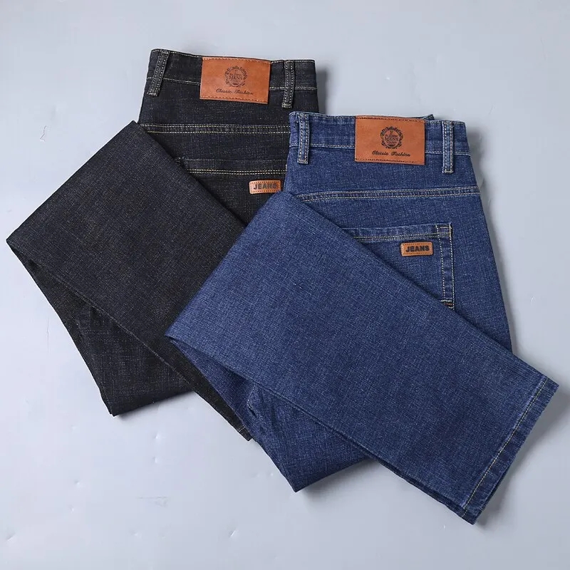 Jean droit pour homme tendance, nouvelle collection 2026, pantalon slim extensible confortable et doux, en denim, pour affaires, vêtements de marque pour homme ﻿