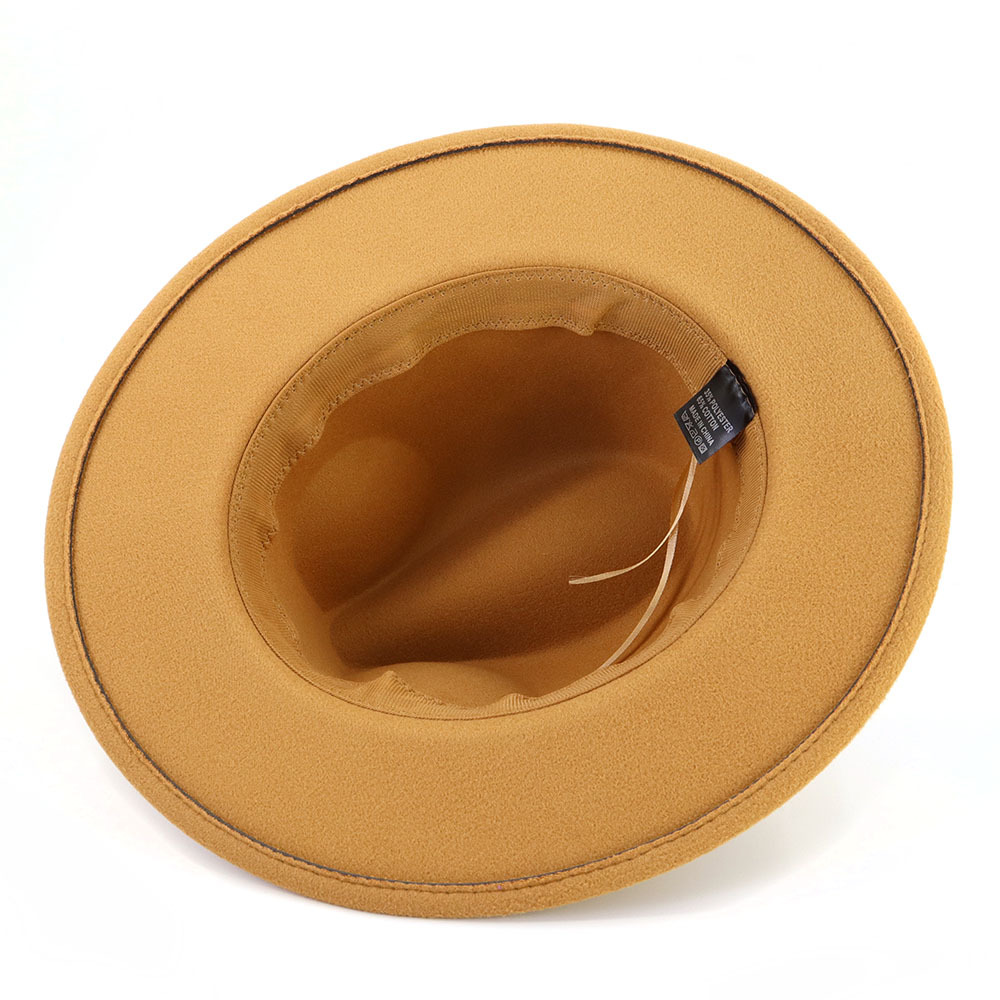 Nouveau marron boucle de ceinture Jazz Fedora chapeau automne hiver femmes hommes fête église haut-de-forme à large bord chapeau de soleil feutre Panama casquette