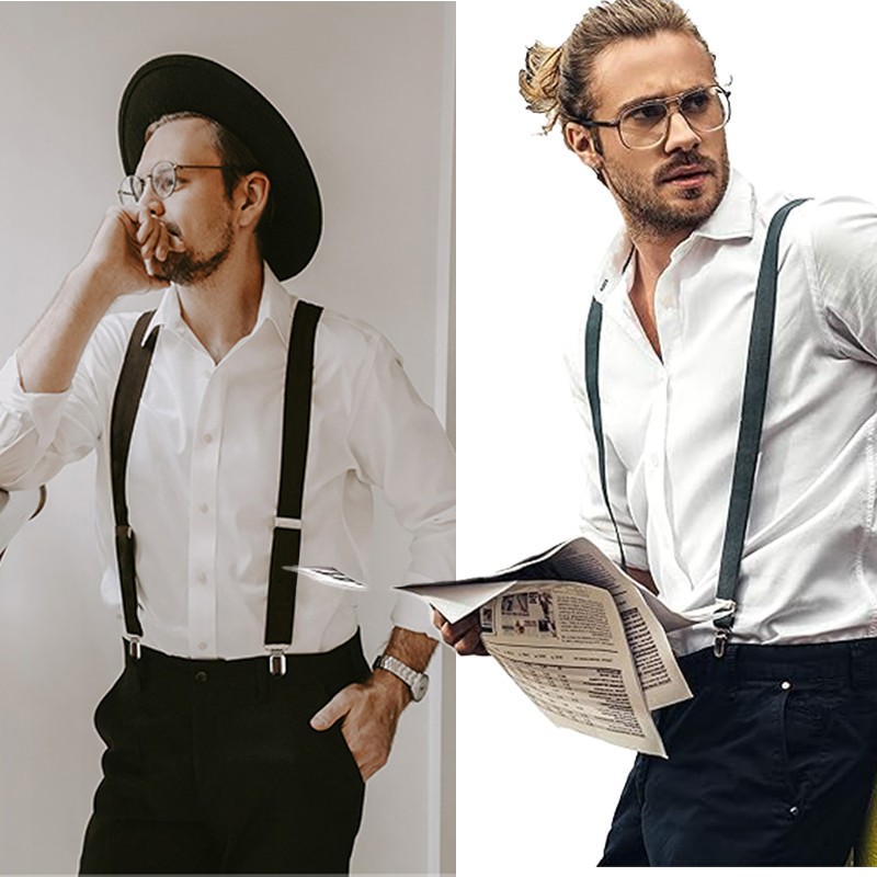 Bretelles pour hommes pantalons vêtements adulte jarretelles homme chemise robe femmes fête de mariage couleurs unies costume jupe avec bretelles sangles