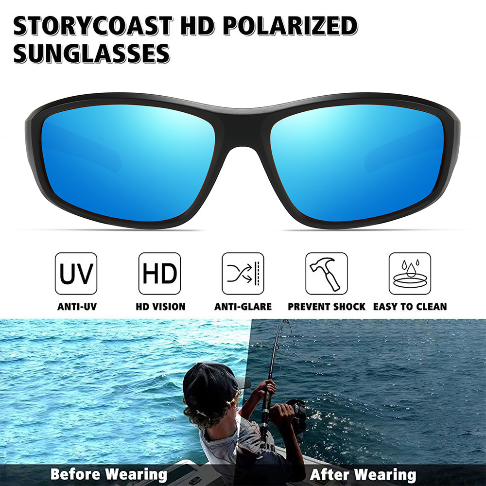 Lunettes de soleil polarisées haute définition pour hommes et femmes, lunettes de soleil pour sports de plein air, pêche, protection UV400, lunettes de conduite