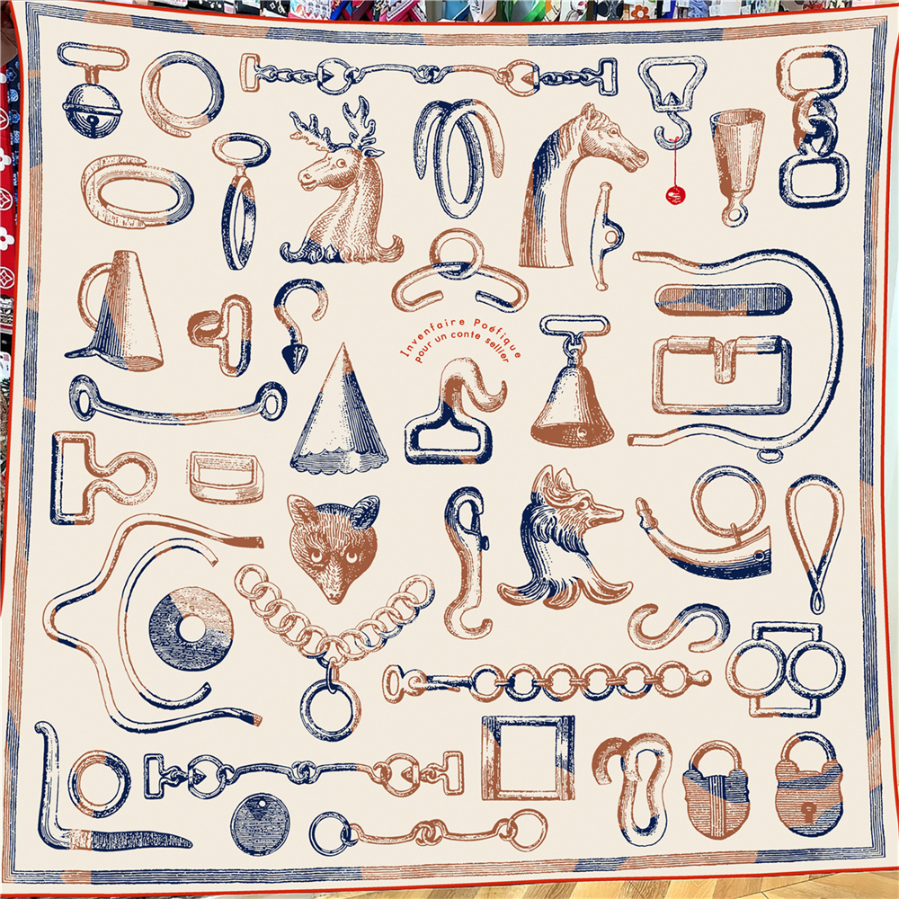 Écharpe d'hiver en soie et cachemire de 135 cm pour femme, châles à motif tête de cheval, écharpes carrées chaudes en pashmina, hijabs de marque, grands bandanas pour femme