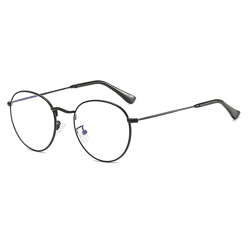 Monture De lunettes femmes hommes lunettes claires à la mode rétro rond métal noir argent or myopie optique lunettes cadre Oculos De Grau