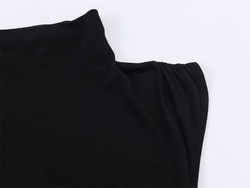 Robe Femme 2026 Nouvelle Collection Printemps-Été Noire Asymétrique à Volants pour Femme Chic Décontractée Personnalité Tendance