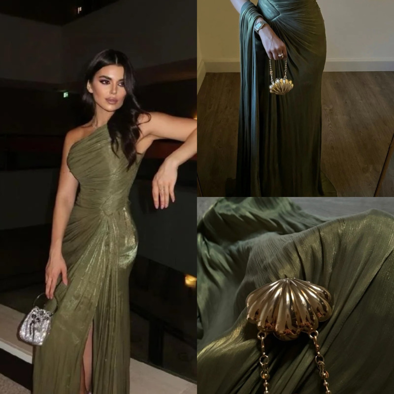 Robe de soirée élégante, épaules dénudées, sans manches, mode, taille haute, couleur unie, ruban plissé, robe de soirée scintillante pour Banquet