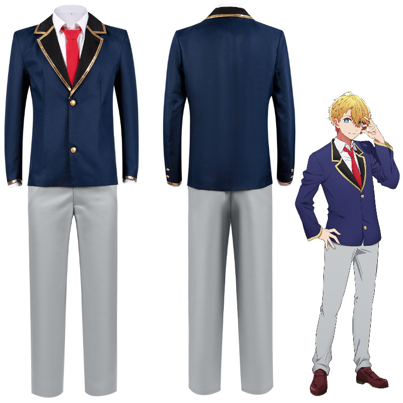Costumes de cosplay Anime Oshi No Ko, perruque, chemise, cravate, Hoshino Ai, Aqua Ruby, Arima Kana, tenues de jeu de rôle d'anime pour Halloween