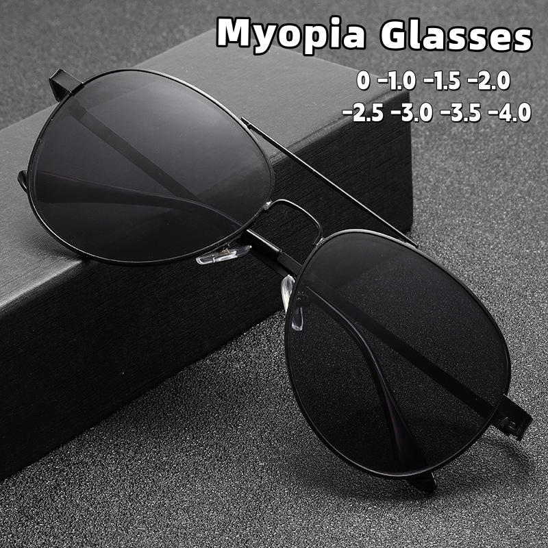 Nouvelles lunettes de myopie pilote pour la conduite des hommes, lunettes de soleil amincissantes à Double faisceau résistantes aux UV, dioptrie à-4.0