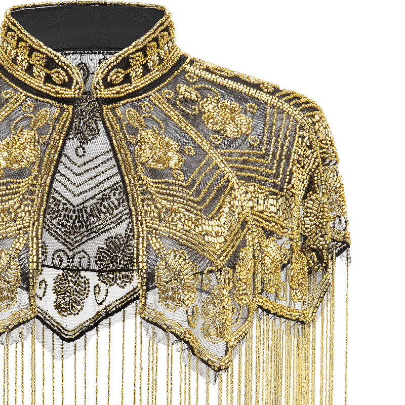 Cape vintage à franges et sequins style Charleston des années 20, châle d'épaule Art Déco pour femme, idéal pour mariage, bal de promo, soirée de gala