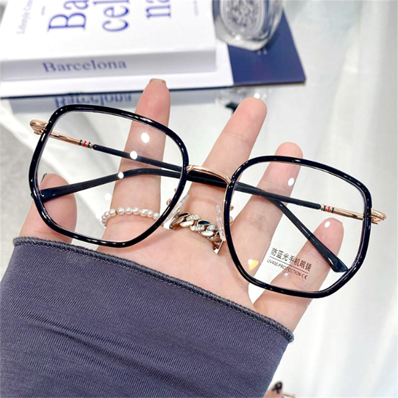 Lunettes de lecture anti-lumière bleue pour hommes et femmes, lunettes transparentes pour myopie, cadre polygone, vision accrue, lunettes d'ordinateur, nouveau
