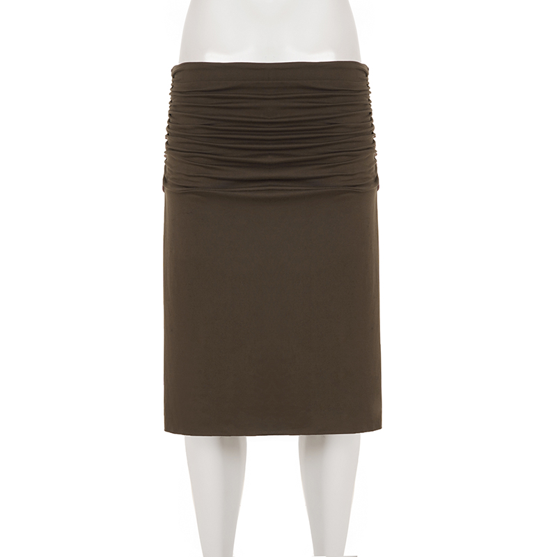Jupe midi en satin froncée taille basse pour femme avec fente latérale et ourlet asymétrique – Robe de soirée élégante moulante pour club et soirée, chic d'été