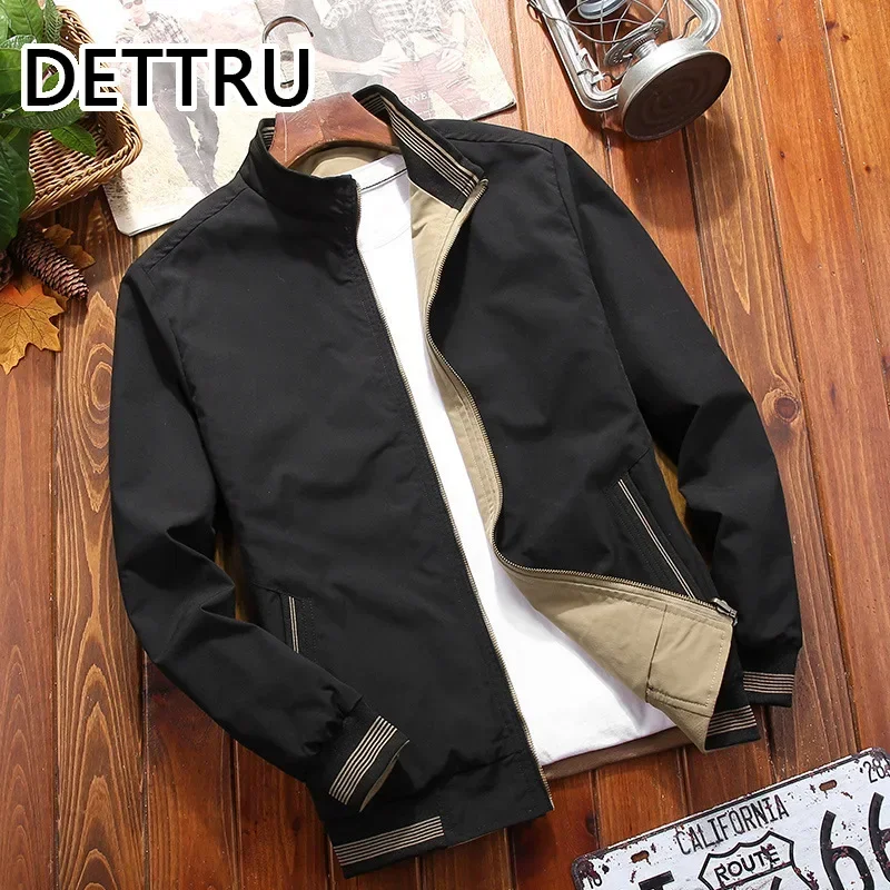 Veste à col montant double face pour hommes, vêtements décontractés, tendance américains, nouveau, printemps, automne, 2024