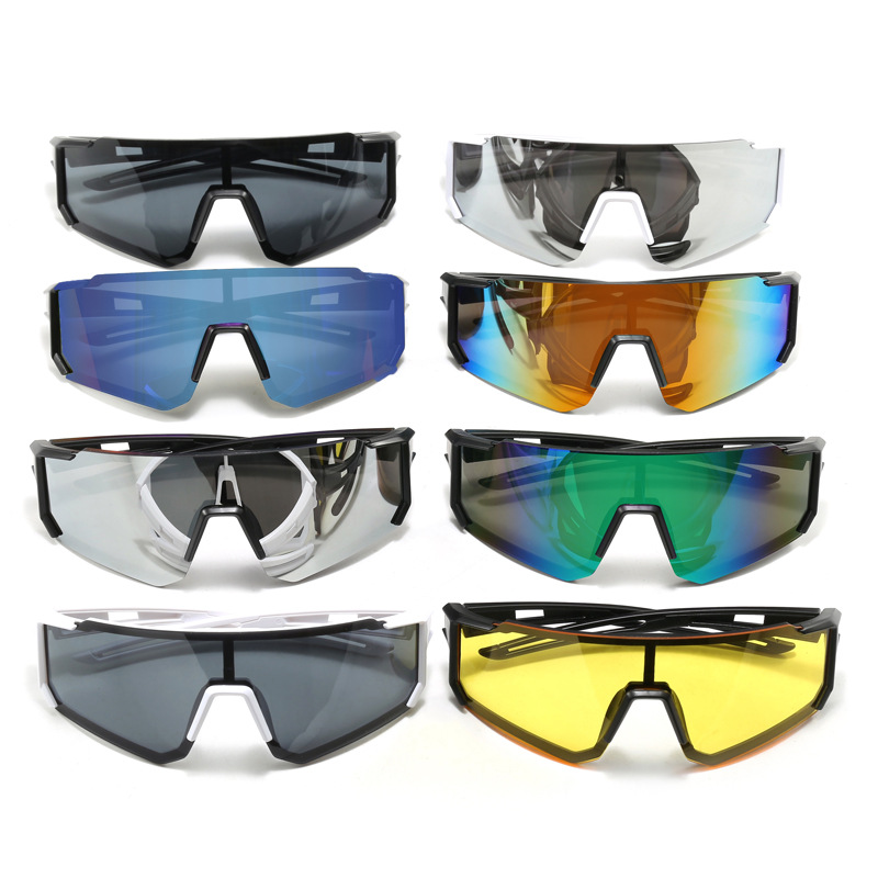 Lunettes de vélo UV400 pour hommes, lunettes de sport d'extérieur anti-ultraviolettes, lunettes surdimensionnées, lunettes de protection contre le vent pour la randonnée, l'escalade et le VTT.