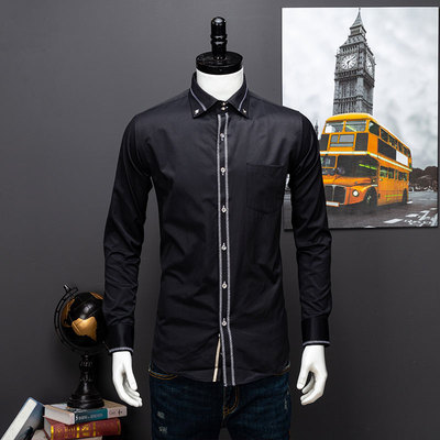 Chemise habillée homme slim à manches longues, collection printemps/automne 2026, chemise décontractée d'affaires européenne, chemise de marié de haute qualité