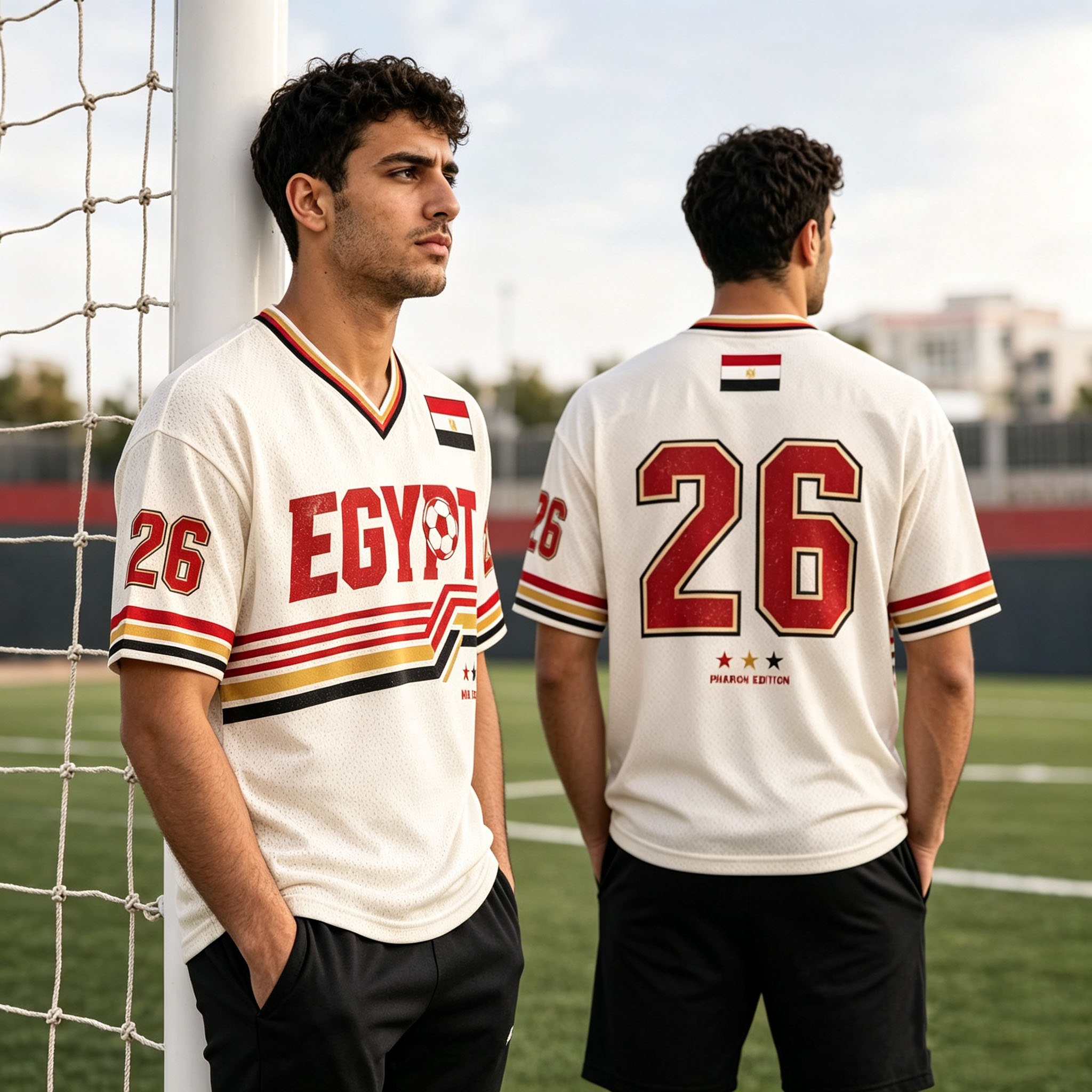 Maillot de football rétro Égypte 2026, T-shirt de sport et streetwear pour fans, respirant et à séchage rapide