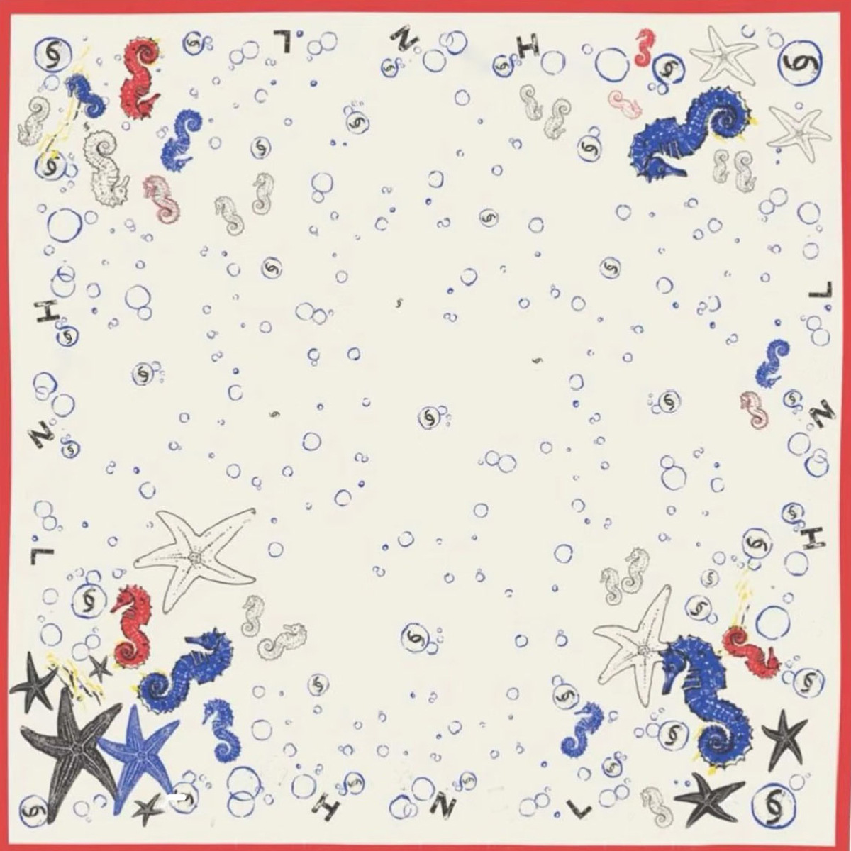 Nouveau Foulard en Soie Luxe 2026 Thème Hippocampe Océanique Haut de Gamme Polyvalent Design Classique Grand Carré Tendance pour le Bureau