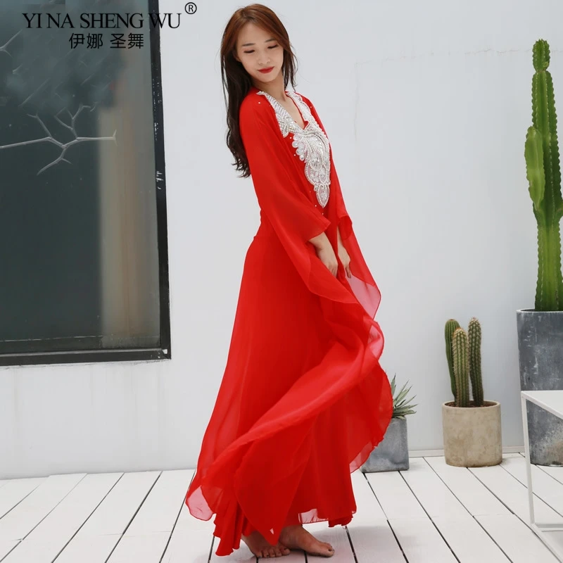 Costume de danse du ventre longue Robe performance danse orientale balançoire Tribal Khaleegy jupe nouveau pour les femmes vêtements de scène Robe de danse du ventre