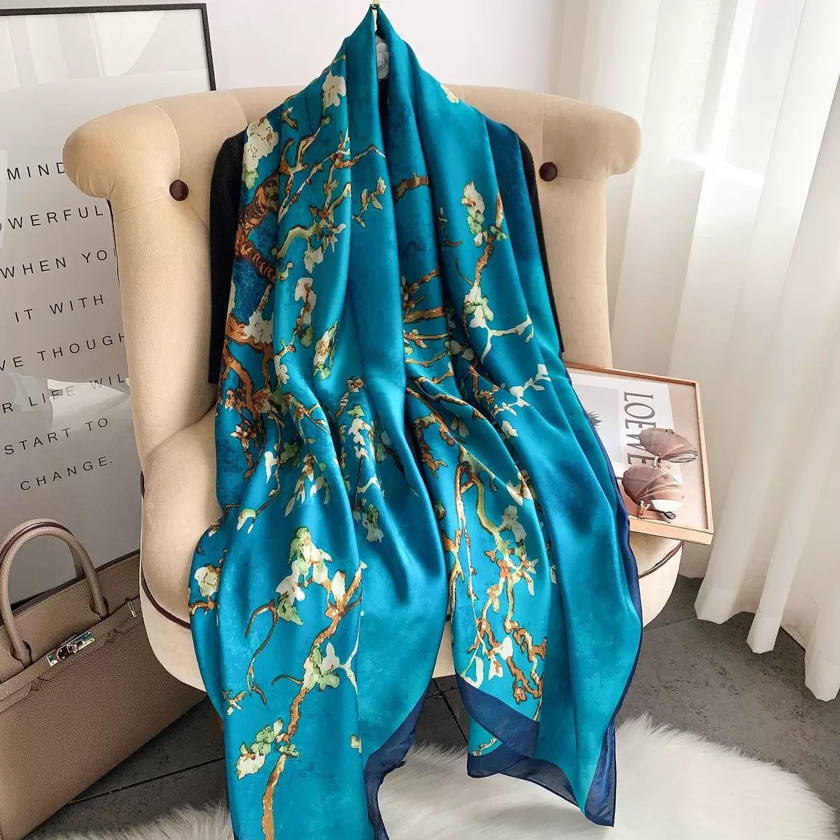 Écharpe de printemps pour femme, design de luxe, en soie, protection solaire, respirante, douce, foulard musulman, châle de plage 85x180cm