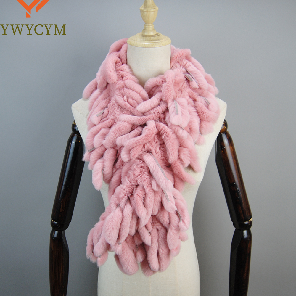 Écharpe en fourrure de lapin Rex rouge pour femme, collection hiver 2026, avec pompons, chaude, douce, en fourrure naturelle, de haute qualité, cache-cou tendance pour femme