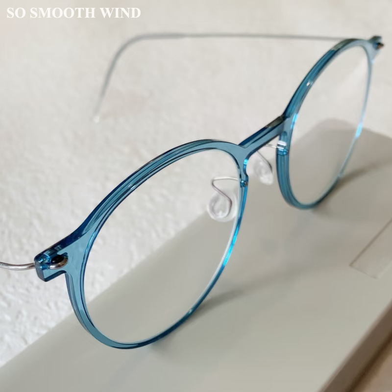 Danemark marque ronde bleu lunettes cadre ultraléger hommes sans vis lunettes carrées femmes mince jante rose lunettes lunettes de mode