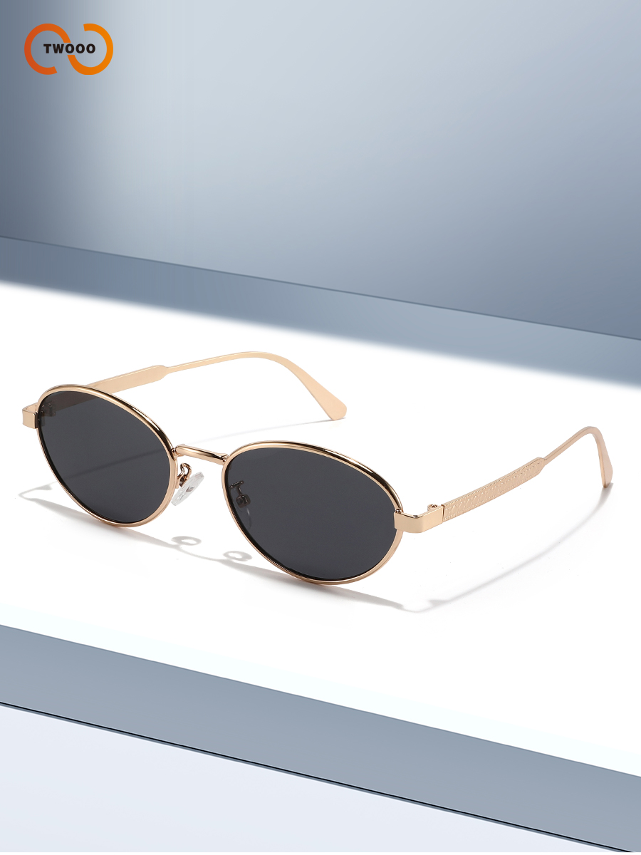 Lunettes de soleil ovales classiques pour femmes avec montures entièrement métalliques – Luxe, polyvalentes pour une utilisation multi-scènes