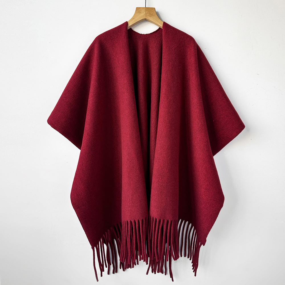 Poncho chaud pour femme, châle ethnique épais à franges, châle de voyage de luxe, écharpe d'extérieur, couverture, étole, hiver