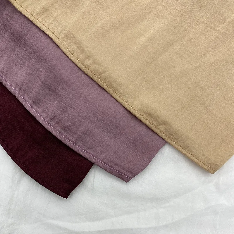Foulard Hijab en mousseline de soie et velours pour femmes, châle de luxe doux et uni pour femmes musulmanes, Turban Chic pour Ramadan