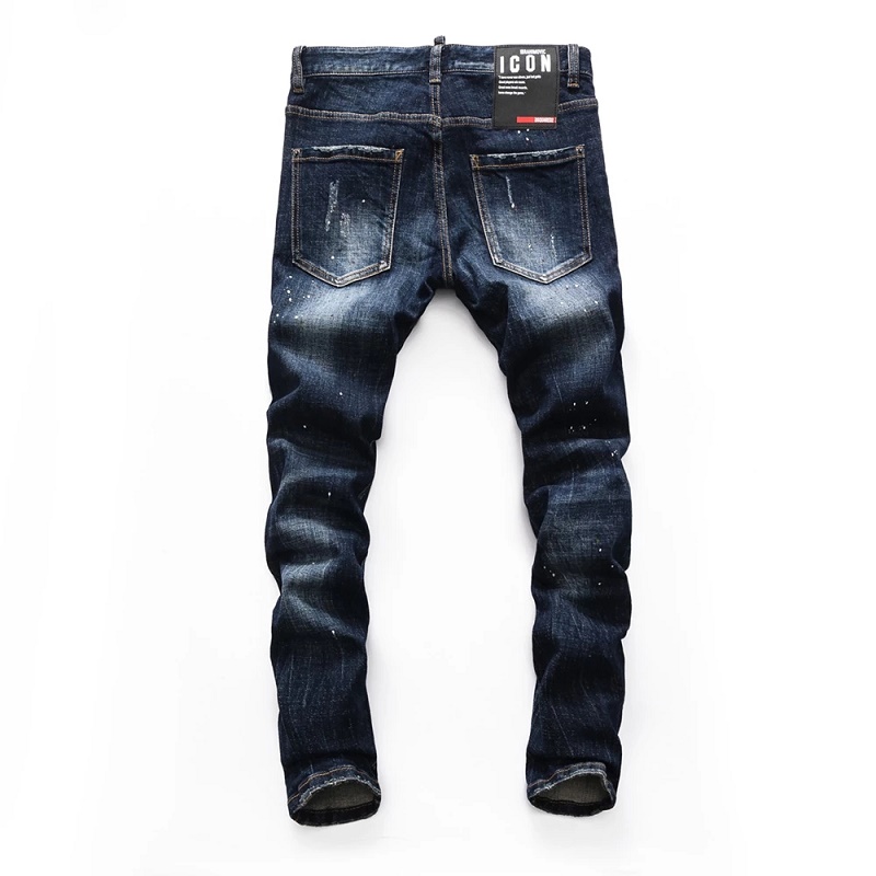 Marque de mode européenne hommes italie jean pantalon Design Cool haut jean hommes Slim jean Denim pantalon bleu trou pantalon jean pour hommes