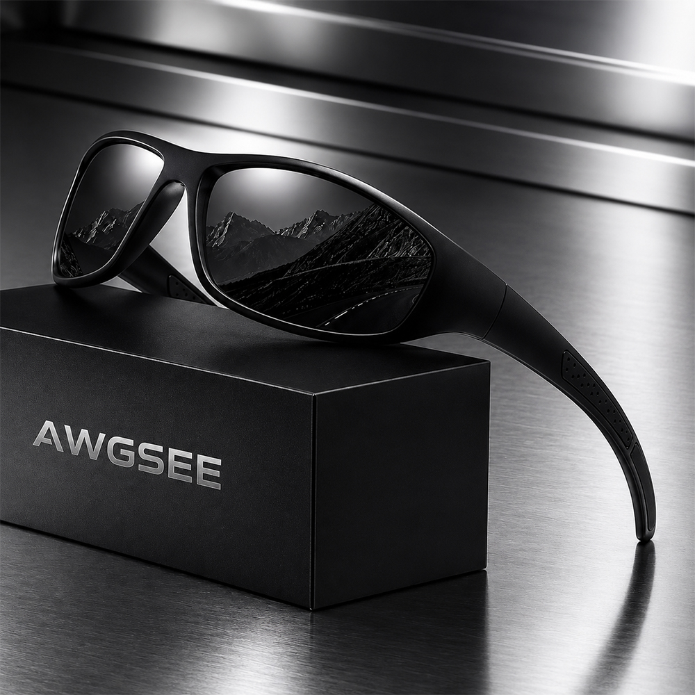 Lunettes de soleil de sport pour hommes, lunettes de soleil polarisées pour hommes avec protection UV pour la course à pied, le cyclisme, la pêche