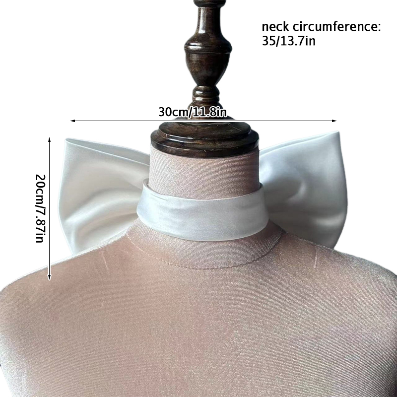 Noeud de décoration de cou élégant pour patients, accessoires de robe de mariée, nœud de cou dans le dos, décor de fête, gros nœud papillon en satin, accessoires photo
