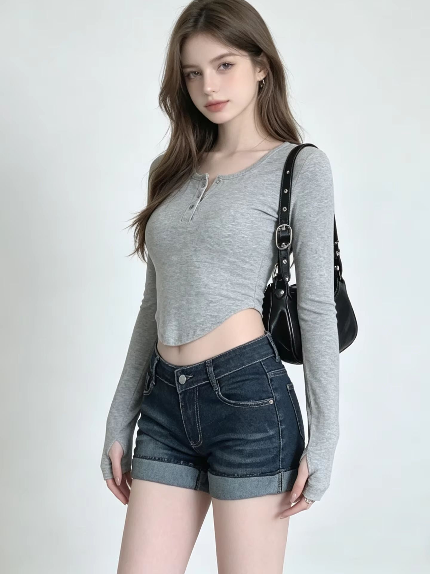 Short en jean bleu profond pour femme, streetwear délavé, mode Harajuku, rue haute des années 2000, vêtements rétro des années 90, Y2K