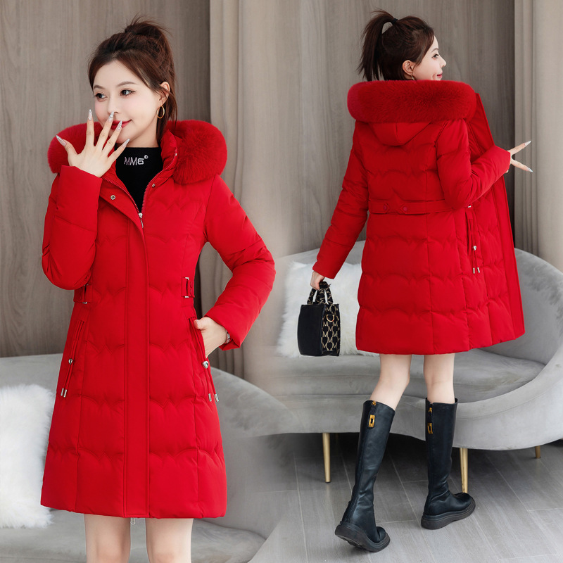 Manteau Parka d'hiver à capuche pour femme, veste en duvet de coton, Version coréenne, tempérament chaud, vêtements d'extérieur rembourrés en coton, 2025